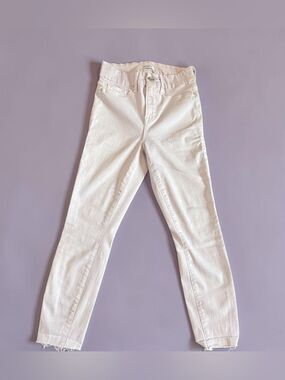 Good American Good Legs Crop Skinny Jeans Light Lavender Raw Hem Size 6 28